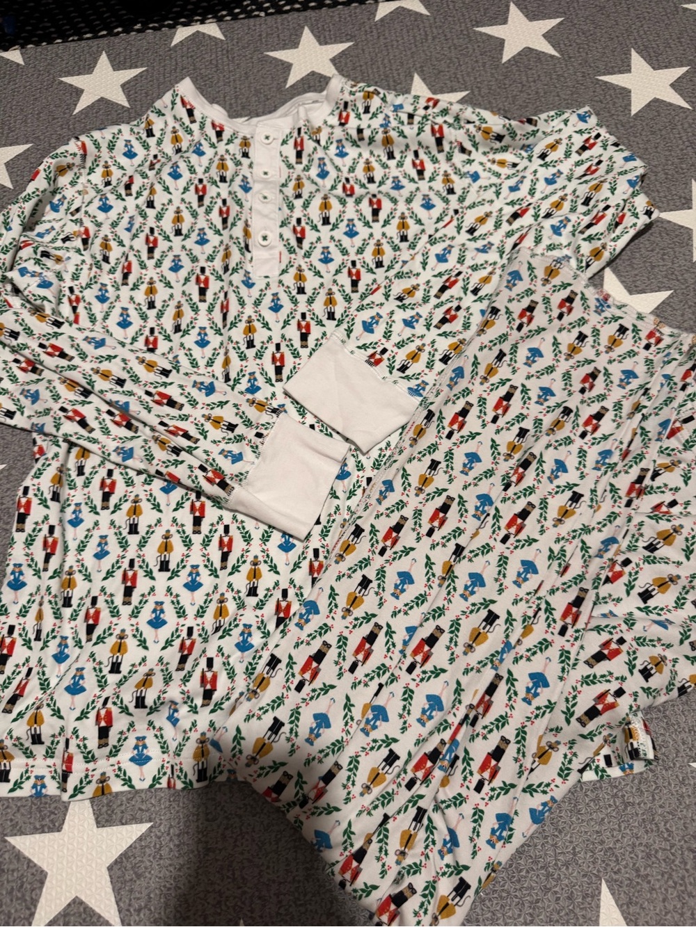 Roller Rabbit White Nutcracker Print Pajama Set - Long Sleeve Top & Pants
